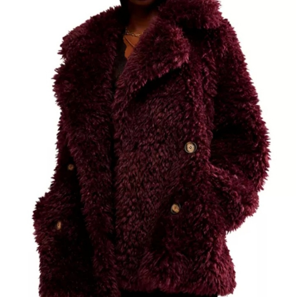 Free People Sophie Faux Fur Peacoat